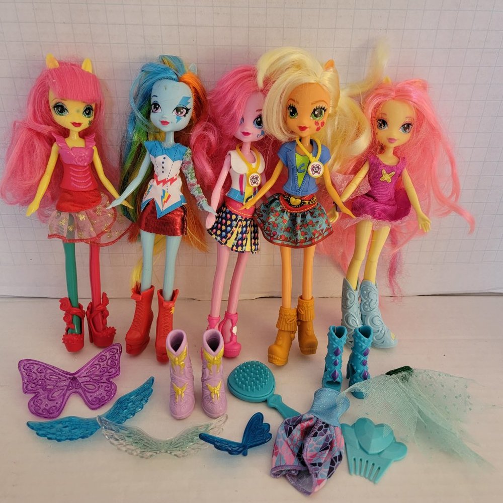 5 My Little Pony Equestria Equestrian Girls Unicorn Friendship Doll Roseluck LOT